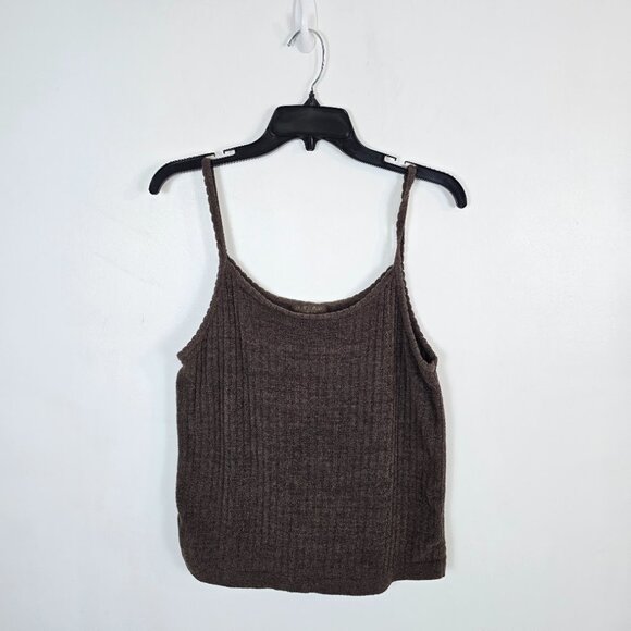 Barefoot Dreams CozyChic Ultra Lite Ribbed Tank Brown Java Medium NWOT - Picture 8 of 9